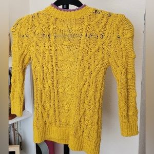Zara Kids Long Sleeve Chunky Cable
Knit Sweater Yellow and Purple